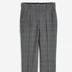H&M Slim Fit Plaid Trousers – Black & Grey Check, Size 6